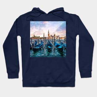 Gondolas in Venice watercolor Hoodie